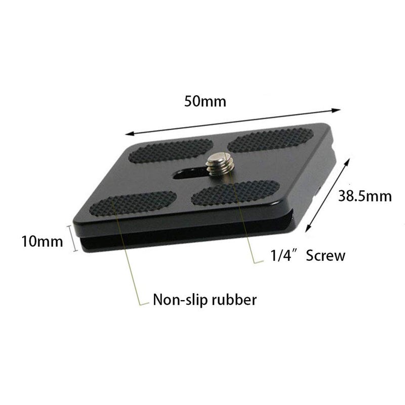 Victiv Metal Universal Quick Release Plate with 1/4 inch Screw, Tripod Mount Plate Fits Standard for Ball Head Tripod, Black - Image 2